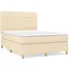 vidaXL Sommier à lattes de lit avec matelas Crème 140x190 cm Tissu