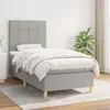 vidaXL Sommier à lattes de lit et matelas Gris clair 90x190 cm Tissu