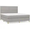 vidaXL Sommier à lattes de lit avec matelas Gris clair 180x200cm Tissu
