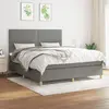 vidaXL Sommier à lattes de lit avec matelas Gris foncé 180x200cm Tissu