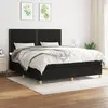 vidaXL Sommier à lattes de lit avec matelas Noir 180x200 cm Tissu