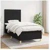 vidaXL Sommier à lattes de lit avec matelas Noir 90x200 cm Tissu