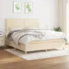 vidaXL Sommier à lattes de lit avec matelas Crème 180x200 cm Tissu
