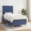 vidaXL Sommier à lattes de lit avec matelas Bleu 100x200 cm Tissu