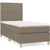 vidaXL Sommier à lattes de lit avec matelas Taupe 90x200 cm Tissu