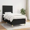 vidaXL Sommier à lattes de lit avec matelas Noir 90x200 cm Tissu