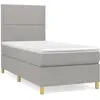 vidaXL Sommier à lattes de lit avec matelas Gris clair 90x200 cm Tissu