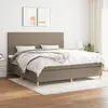 vidaXL Lit à sommier tapissier avec matelas Taupe 200x200 cm Tissu