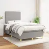 vidaXL Sommier à lattes de lit avec matelas Gris clair 120x200cm Tissu