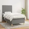 vidaXL Sommier à lattes de lit avec matelas Gris foncé 90x200 cm Tissu