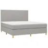 vidaXL Sommier à lattes de lit avec matelas Gris clair 180x200cm Tissu