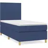 vidaXL Sommier à lattes de lit avec matelas Bleu 90x190 cm Tissu