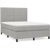 vidaXL Sommier à lattes de lit avec matelas Gris clair 140x190cm Tissu