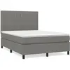 vidaXL Sommier à lattes de lit avec matelas Gris foncé 140x190cm Tissu