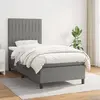 vidaXL Sommier à lattes de lit et matelas Gris foncé 90x190 cm Tissu