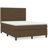 vidaXL Sommier à lattes de lit avec matelas Marron foncé 140x200 cm