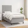 vidaXL Sommier à lattes de lit avec matelas Gris clair 100x200cm Tissu