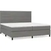 vidaXL Sommier à lattes de lit avec matelas Gris foncé 200x200cm Tissu