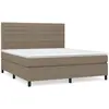 vidaXL Sommier à lattes de lit avec matelas Taupe 180x200 cm Tissu