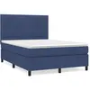 vidaXL Sommier à lattes de lit avec matelas Bleu 140x190 cm Tissu