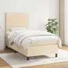 vidaXL Sommier à lattes de lit avec matelas Crème 100x200 cm Tissu