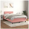 vidaXL Sommier à lattes de lit avec matelas Rose 120x200 cm Velours