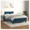 vidaXL Sommier à lattes de lit et matelas Bleu foncé 120x200cm Velours