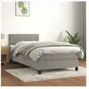 vidaXL Sommier à lattes de lit et matelas Gris clair 90x200 cm Velours