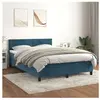 vidaXL Sommier à lattes de lit et matelas Bleu foncé 140x200cm Velours