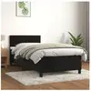 vidaXL Sommier à lattes de lit avec matelas Noir 100x200 cm Velours