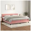 vidaXL Sommier à lattes de lit avec matelas Rose 200x200 cm Velours