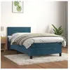 vidaXL Sommier à lattes de lit avec matelas Bleu foncé 90x200 cm