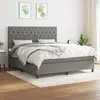 vidaXL Sommier à lattes de lit avec matelas Gris foncé 160x200cm Tissu