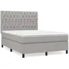 vidaXL Sommier à lattes de lit avec matelas Gris clair 140x200cm Tissu
