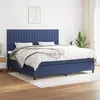 Non communiqué vidaXL Sommier à lattes de lit avec matelas Bleu 200x200 cm Tissu