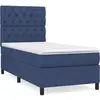vidaXL Sommier à lattes de lit avec matelas Bleu 80x200 cm Tissu