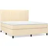 vidaXL Sommier à lattes de lit avec matelas Crème 180x200 cm Tissu
