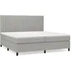 vidaXL Lit à sommier tapissier avec matelas Gris clair 200x200cm Tissu