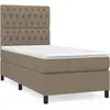 vidaXL Sommier à lattes de lit avec matelas Taupe 90x190 cm Tissu