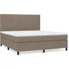 vidaXL Sommier à lattes de lit avec matelas Taupe 160x200 cm Tissu