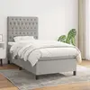 vidaXL Sommier à lattes de lit avec matelas Gris clair 100x200cm Tissu