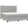 vidaXL Sommier à lattes de lit avec matelas Gris clair 160x200cm Tissu