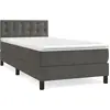 vidaXL Sommier à lattes de lit avec matelas Gris foncé 100x200 cm