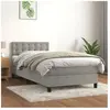 vidaXL Sommier à lattes de lit et matelas Gris clair 100x200cm Velours