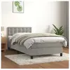 vidaXL Sommier à lattes de lit et matelas Gris clair 90x200 cm Velours