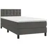 vidaXL Sommier à lattes de lit et matelas Gris foncé 90x200 cm Velours