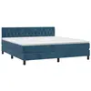 vidaXL Sommier à lattes de lit et matelas Bleu foncé 180x200cm Velours