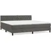 vidaXL Sommier à lattes de lit et matelas Gris foncé 200x200cm Velours