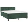vidaXL Sommier à lattes de lit et matelas Vert foncé 140x190cm Velours