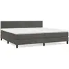 vidaXL Sommier à lattes de lit et matelas Gris foncé 200x200cm Velours